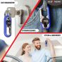 Allextreme 3746A-N Oval Design Belt Hook Locking Stainless Steel Keychain Heavy Duty Keyring with 2 rings for Car Bike (Pack of 1, Blue)