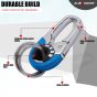 Allextreme 35775A Belt Hook Locking Keychain Stainless Steel Heavy Duty Keyring with 2 rings for Car Bike (Pack of 1, Blue)