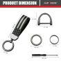 Allextreme LC-8801 American USA Flag Design Metal Keychain Anti-Lost D-Ring Heavy Duty Keyring with 1 Screwdriver and 2 Rings for Car Bike