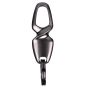 Allextreme ZB-8788 Metal Belt Hook Locking Keychain Heavy Duty Keyring with 2 rings for Car Bike (Pack of 1, Grey)