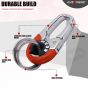 Allextreme 3755A Belt Hook Locking Keychain Stainless Steel Heavy Duty Keyring with 2 rings for Car Bike (Pack of 1, Orange)