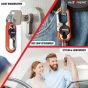 Allextreme 3746A-1 Oval Design Belt Hook Locking Stainless Steel Keychain Heavy Duty Keyring with 2 rings for Car Bike (Pack of 1, Orange)