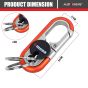 Allextreme 3746A-1 Oval Design Belt Hook Locking Stainless Steel Keychain Heavy Duty Keyring with 2 rings for Car Bike (Pack of 1, Orange)