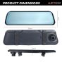 AllExtreme Dual Dash Camera 1080P Full HD 9.66 IPS LED Screen Front & Rear Reverse View 170° Wide Angle Loop and Voice Recording G-Sensor Mirror Display Car DVR Cam (Pack of 1)