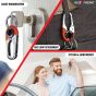 Allextreme 35775A_1 Belt Hook Locking Keychain Stainless Steel Heavy Duty Keyring with 2 rings for Car Bike (Pack of 1, Orange)