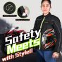 Allextreme AVIANT AIR Women Bike Riding Jacket CE Level 2 Certified Armour Protector Elbows Shoulders Protection Mesh Fabric Motorcycle Rider Gear (XL, Black/Green)