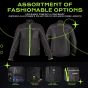 Allextreme AVIANT AIR Bike Riding Jacket CE Level 2 Certified Armour Protector Elbows Shoulders Protection Mesh Fabric Motorcycle Rider Gear for Bikers (2XL, Black & Green)