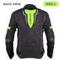 Allextreme WILDFIRE Bike Riding Jacket CE Level 2 Certified Armour Back Elbows Shoulders Protection Mesh Fabric Motorcycle Rider (L, Black/Neon Green)