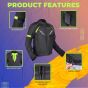 Allextreme WILDFIRE Bike Riding Jacket CE Level 2 Certified Armour Back Elbows Shoulders Protection Mesh Fabric Motorcycle Rider (L, Black/Neon Green)