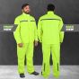 Allextreme Riding Jacket Rain Suit Cover with Pant PU Coated Polyester Fabric Waterproof Biker Rainwear with Full Sleeves for Men's Rider Protection Raincoat (S, Neon Green)