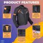 Allextreme WILDFIRE Bike Riding Jacket CE Level 2 Certified Armour Protector for Back Elbows Shoulders Mesh Fabric Motorcycle Gear (XL, Black/Neon Orange)