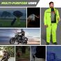 Allextreme Riding Jacket Rain Suit Cover with Pant PU Coated Polyester Fabric Waterproof Gear Rider Protection Raincoat Liner for Men (L & Full Sleeve, Neon Green)
