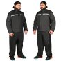 Allextreme Riding Jacket Rain Suit Cover with Pant PU Coated Polyester Fabric Waterproof Biker Rainwear with Full Sleeves for Men's Rider Protection Raincoat (3XL, Black/Grey)