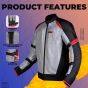 Allextreme SNOWSTORM Bike Riding Jacket CE Level 2 Certified Armour Protector Back Elbows Shoulders Protection Mesh Fabric Motorcycle Rider Gear for Bikers (M, Black & Red)