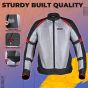 Allextreme SNOWSTORM Bike Riding Jacket CE Level 2 Certified Armour Protector Back Elbows Shoulders Protection Mesh Fabric Motorcycle Rider Gear for Bikers (3XL, Black & Red)