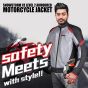 Allextreme SNOWSTORM Bike Riding Jacket CE Level 2 Certified Armour Protector Back Elbows Shoulders Protection Mesh Fabric Motorcycle Rider Gear for Bikers (3XL, Black & Red)