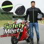 Allextreme TRIPPER Bike Rider Jacket Windproof Biker Mesh Fabric Biking Gear with Back Protection Armour for Men - (Neon Green & Black, S)