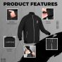 Allextreme GX01 Men's Windcheater with Front Zip Closure Full Sleeve Polyester Windbreaker Sports Winter Jacket for Gym Workout Running Travel Trekking (XXL, Black)