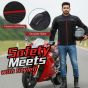 Allextreme TRIPPER Bike Riding Jacket Windproof Biker Mesh Fabric Armour Back Elbows Shoulders Protection Racer Motorcycle Gear Protector for Men (S, Red & Black)