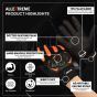 Allextreme Probiker Full Finger Motorcycle Riding Gloves with Hard Knuckle Protective Shells for Men & Women Motorbike Racing Biker Climbing (M, Orange)