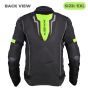 Allextreme WILDFIRE Bike Riding Jacket CE Level 2 Certified Armour Protector Back Elbows Shoulders Protection Mesh Fabric Motorcycle Rider Gear for Bikers (5XL, Black/Neon Green)