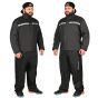 Allextreme Riding Jacket Rain Suit Cover with Pant PU Coated Polyester Fabric Waterproof Biker Rainwear with Full Sleeves for Men's Rider Protection Raincoat (5XL, Black/Grey)