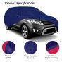 Allextreme MBG9002 100% Waterproof Car Body Cover Compatible for Maruti Suzuki Vitara Brezza 3 Layers UV & Rain Protection Triple Stitched Full Bottom Elastic Grip with Mirror Pockets (Tiebond Blue)