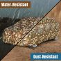 Allextreme BN5054 100% Tested Waterproof Car Body Cover Compatible for Maruti Suzuki Baleno UV & Rain Protection Triple Stitched Full Bottom Elastic Grip with Mirror Pockets - Jungle & Blue Piping