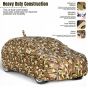 Allextreme HC5054 100% Tested Waterproof Car Body Cover Compatible for Hyundai Creta UV & Rain Protection Triple Stitched Full Bottom Elastic Grip with Mirror Pockets - Jungle & Blue Piping