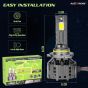 AllExtreme 9006 350W LED Headlight Bulb for Cars IP68 Water-Resistant Super Bright 6000K/35000LM Conversion Kit with 3 Copper Tube Heat Conduction System (1 Year Warranty, Set of 2)