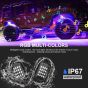 Allextreme 120 LED RGB Rock Lights 12V Universal Fit with App/RF Dual Remote Control High Brightness IP68 Waterproof Multicolour Underglow Kit for Cars ATV SUV & Offroading (10 Pods)