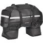 AllExtreme 65L Waterproof Tail Bag Universal Rear Carrier Polyester Saddle Bag with Rain Cover and Expandable Multi Compartment Bags for All Sports Street Bikes Motorcycles (1 Pc, Black)
