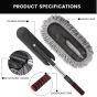 AllExtreme Soft Microfiber Car Duster Brush with Extendable Handle Wet & Dry Scratch Free Surface Cleaner Multipurpose Kitchen Accessory for Dusting Cleaning (Grey, Pack of 1)