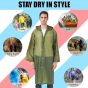 Allextreme EVA Waterproof Rain Coat Hooded Outdoor Water Resistant Suit Portable Men and Women (1 Pc, Olive Green)