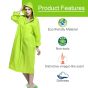 Allextreme EVA Waterproof Unisex Rain Coat Hooded Full Sleeves Outdoor Men, Women, Boys & Girls Rainwear Poncho Raincoat for Camping, Hiking & Travelling (1 Pc, Neon Green)