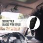 Allextreme PU Leather Sunglasses Holder Eyeglass Clip Spectacle Accessory Goggle Hanger for Car Sun Visor with Magnetic Clip (Black, Pack of 1)