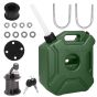 Allextreme 5L Jerry Can 1.3 Gallon Temperature Resistant UTV Gas Cans with Spout System and Lock Antistatic Portable Fuel Container for Bike ATV Car (Green, Pack of 1)