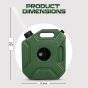Allextreme 5L Jerry Can 1.3 Gallon Temperature Resistant UTV Gas Cans with Spout System and Lock Antistatic Portable Fuel Container for Bike ATV Car (Green, Pack of 1)