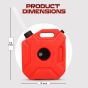 Allextreme 5L Jerry Can 1.3 Gallon Temperature Resistant UTV Gas Cans with Spout System and Lock Antistatic Portable Fuel Container for Bike ATV Car (Red, Pack of 1)