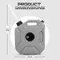 Allextreme 5L Jerry Can 1.3 Gallon Temperature Resistant UTV Gas Cans with Spout System and Lock Antistatic Portable Fuel Container for Bike ATV Car (Silver, Pack of 1)