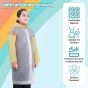 Allextreme EVA Kids Hooded Raincoat for 10 to 14 Years Water Resistant Full-Sleeve Poncho with Adjustable Hood Drawstring Full Length Rainwear Boys & Girls (1 Pc, Yellow & White)