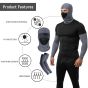 Allextreme Arm Sleeves and Balaclava Combo Hand UV Protection Cover & Riding Full Face Mask Set for Men Women Cycling Biking Outdoor Use (1 Pair Arm Sleeves & Balaclava- Dark Grey)
