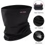 Allextreme Arm Sleeves and Neck Gaiter Combo Hand UV Protection Cover & Bandana Face Mask Set for Men Women Cycling Biking Outdoor Use (1 Pair Arm Sleeves & Neck Gaiter-Black)