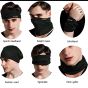 Allextreme Arm Sleeves and Neck Gaiter Combo Hand UV Protection Cover & Bandana Face Mask Set for Men Women Cycling Biking Outdoor Use (1 Pair Arm Sleeves & Neck Gaiter-Black)