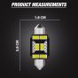 AllExtreme EXT101A 6 LED Universal Interior Parking Light Super Bright Pilot License Plate Dome Indicator Lamp Bulb Festoon Lights for Car Motorcycle and Bike (3W,White, 2pcs)
