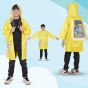 Allextreme Raincoat for Kids 11-12 Years Long Rain Jacket Boys Girls Rainsuit Waterproof Children Rainwear with Hood School Bag Cover & Carry Pouch (1Pc, 3XL, Unicorn Print, Yellow)