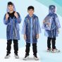 Allextreme Raincoat for Kids 11-12 Years Long Rain Jacket Boys Girls Rainsuit Waterproof Children Rainwear with Hood School Bag Cover & Carry Pouch (Pack of 1, 3XL, Blue)