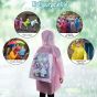 Allextreme Raincoat for Kids 11-12 Years Long Rain Jacket Boys Girls Rainsuit Waterproof Children Rainwear with Hood School Bag Cover & Carry Pouch (1Pc, 3XL, Unicorn Print, Pink)
