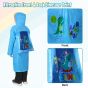 Allextreme Raincoat for Kids 11-12 Years Long Rain Jacket Boys Girls Rainsuit Waterproof Children Rainwear with Hood School Bag Cover & Carry Pouch (Pack of 1, 3XL, Dino Print, Blue)