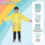 Allextreme Raincoat for Kids 6-7 Years Long Rain Jacket Boys Girls Rainsuit Waterproof Children Rainwear with Hood School Bag Cover & Carry Pouch (1Pc, XL, Unicorn Print, Yellow)